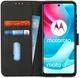 KHAZNEH Motorola Moto G60s Hoesje Retro Wallet Book Case Zwart afbeelding 1