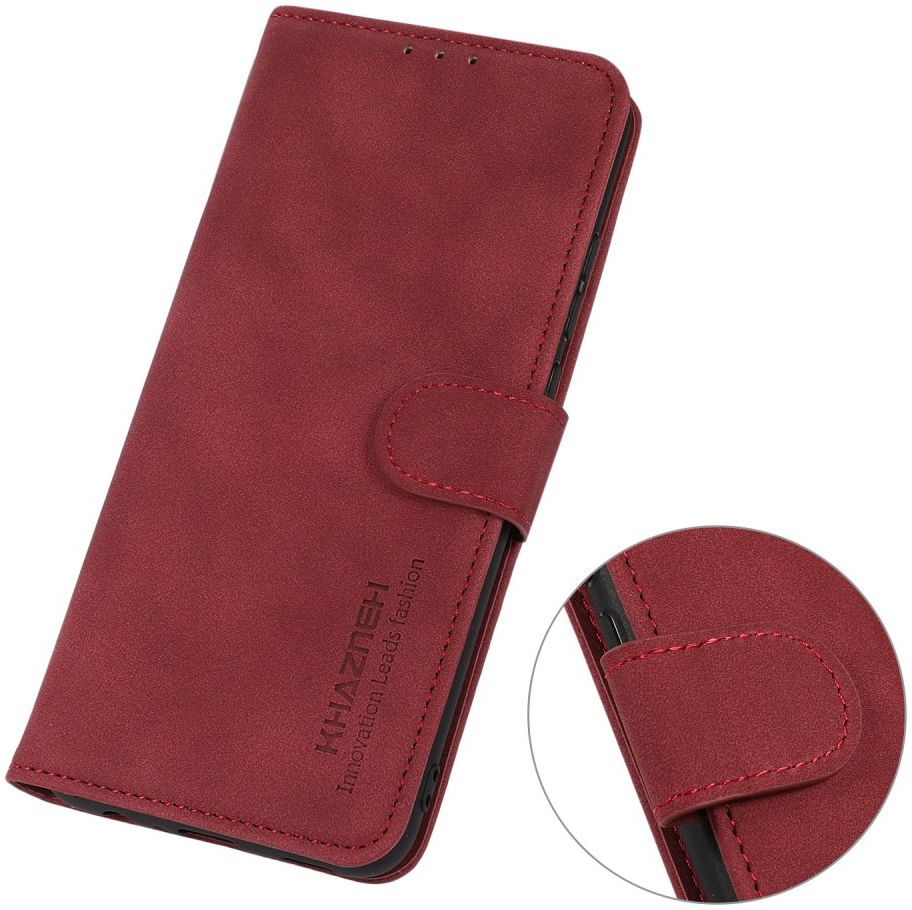 KHAZNEH Motorola Moto G60s Hoesje Retro Wallet Book Case Rood afbeelding 7