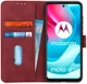 KHAZNEH Motorola Moto G60s Hoesje Retro Wallet Book Case Rood afbeelding 1