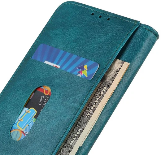 Motorola Moto G60s Hoesje Portemonnee Book Case Splitleer Groen afbeelding 5