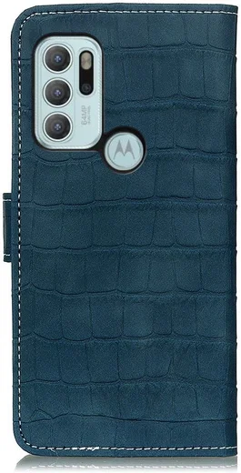 Motorola Moto G60s Hoesje Kunstleer Wallet Book Case Groen afbeelding 4