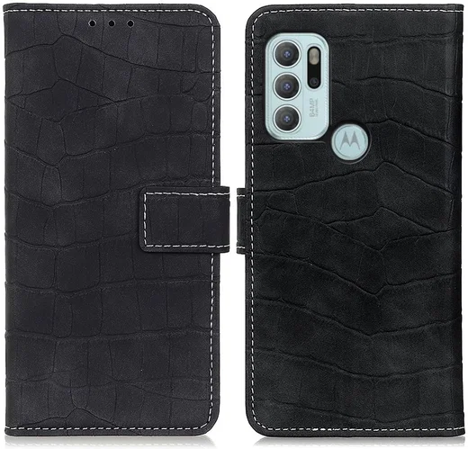 Motorola Moto G60s Hoesje Kunstleer Wallet Book Case Zwart afbeelding 3