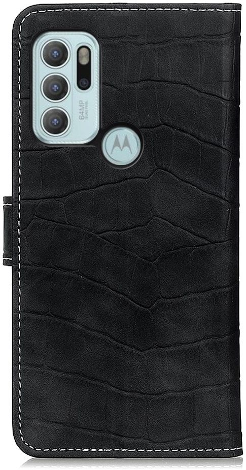 Motorola Moto G60s Hoesje Kunstleer Wallet Book Case Zwart afbeelding 4