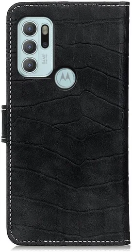 Motorola Moto G60s Hoesje Kunstleer Wallet Book Case Zwart afbeelding 4