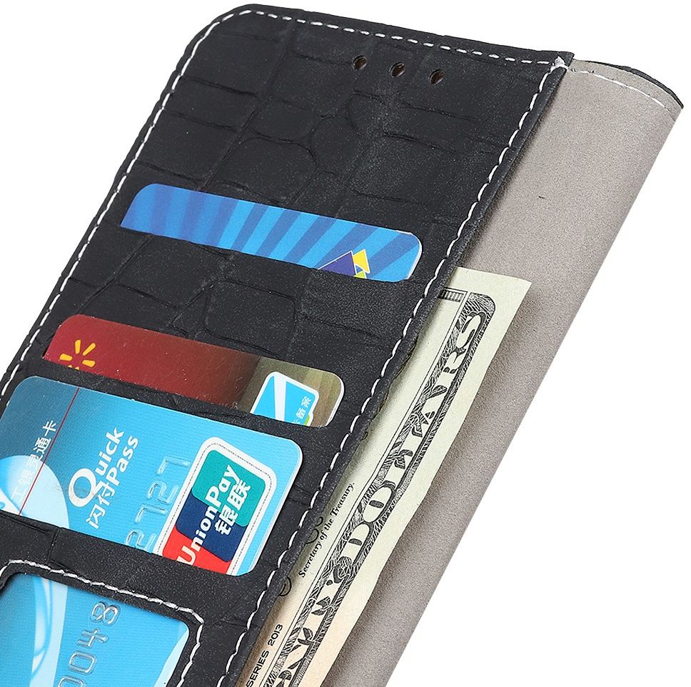 Motorola Moto G60s Hoesje Kunstleer Wallet Book Case Zwart afbeelding 6