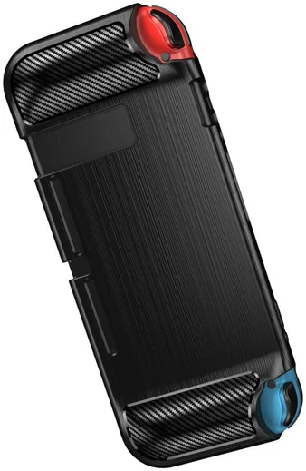 Nintendo Switch Hoesje Geborsteld TPU Flexibele Cover Zwart afbeelding 13