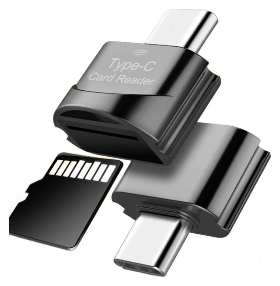 USB-C SD Kaartlezer voor Laptop / Smartphone Zwart afbeelding 1