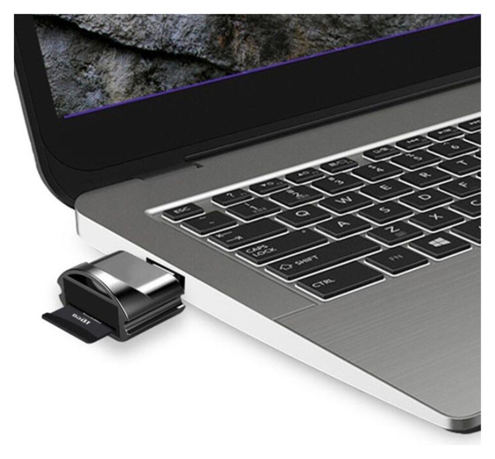 USB-C SD Kaartlezer voor Laptop / Smartphone Zwart afbeelding 2