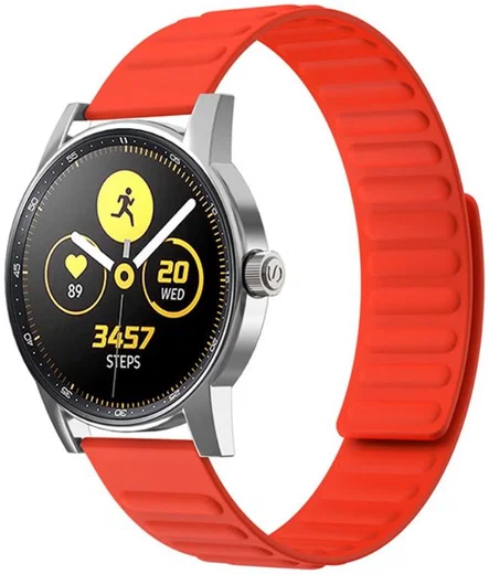 Universeel Smartwatch 22MM Bandje - Siliconen met Magneetsluiting - Oranje afbeelding 1