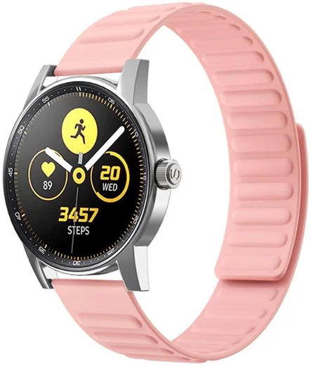 Universeel Smartwatch 22MM Bandje - Siliconen met Magneetsluiting - Roze afbeelding 1