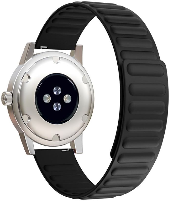 Universeel Smartwatch 20MM Bandje Siliconen met Magneetsluiting Zwart afbeelding 2