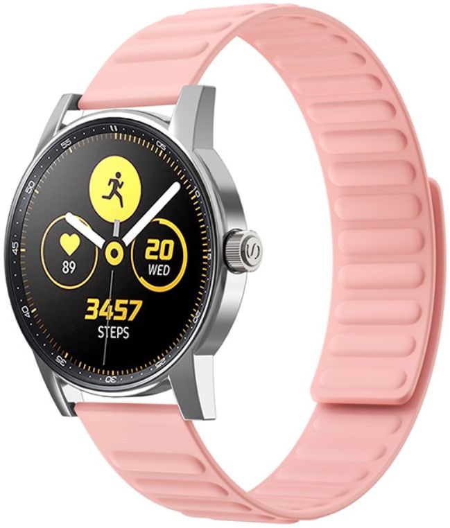 Universeel Smartwatch 20MM Bandje Siliconen met Magneetsluiting Roze afbeelding 1