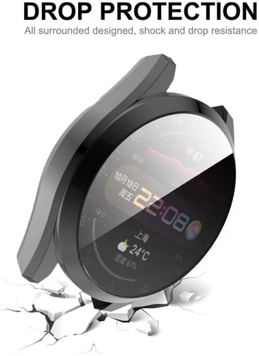 Huawei Watch 3 Pro Hoesje Hard Plastic met Tempered Glass Zilver afbeelding 8