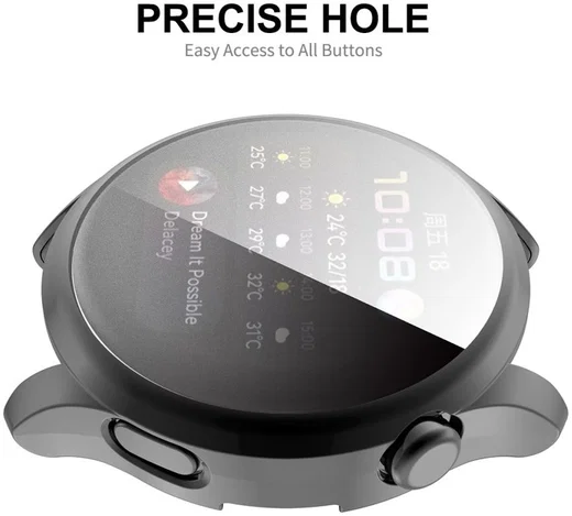 Huawei Watch 3 Hoesje Hard Plastic Bumper met Tempered Glass Roze afbeelding 5