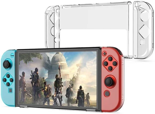 Nintendo Switch OLED Hoesje Schokbestendig Bescherm Case Transparant afbeelding 1