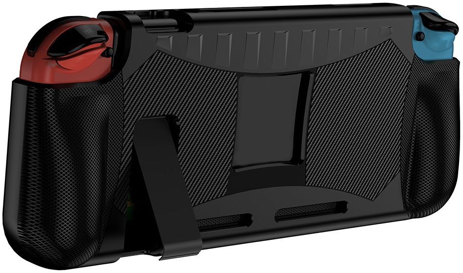 Nintendo Switch Hoesje Schokbestendig TPU Case met Kickstand Zwart afbeelding 7