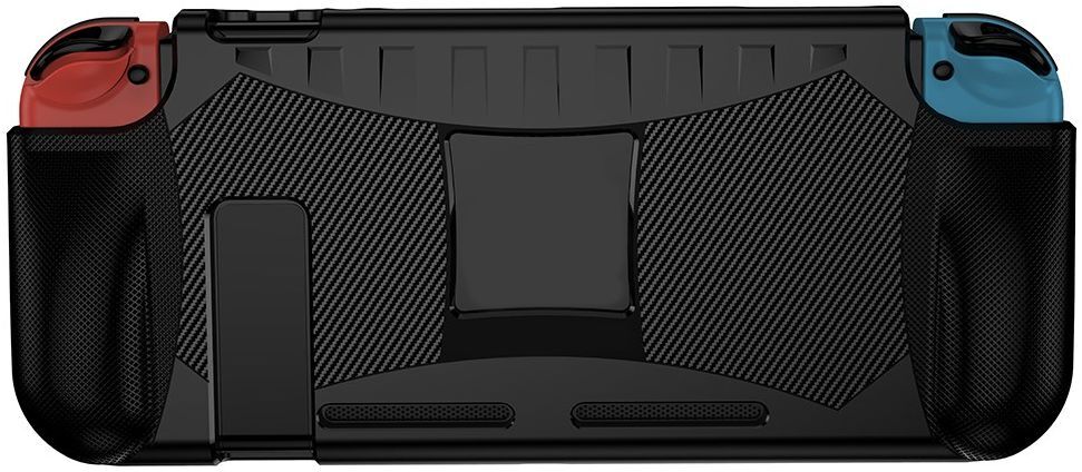 Nintendo Switch Hoesje Schokbestendig TPU Case met Kickstand Zwart afbeelding 8