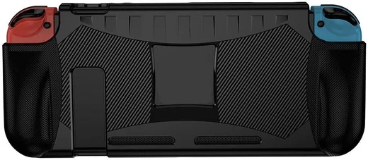 Nintendo Switch Hoesje Schokbestendig TPU Case met Kickstand Zwart afbeelding 8