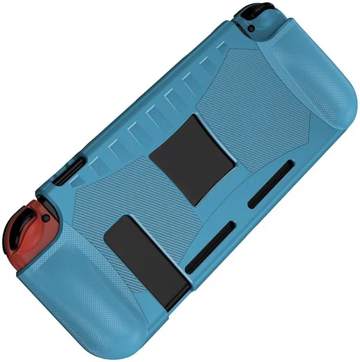 Nintendo Switch Hoesje Schokbestendig TPU Case met Kickstand Blauw afbeelding 6
