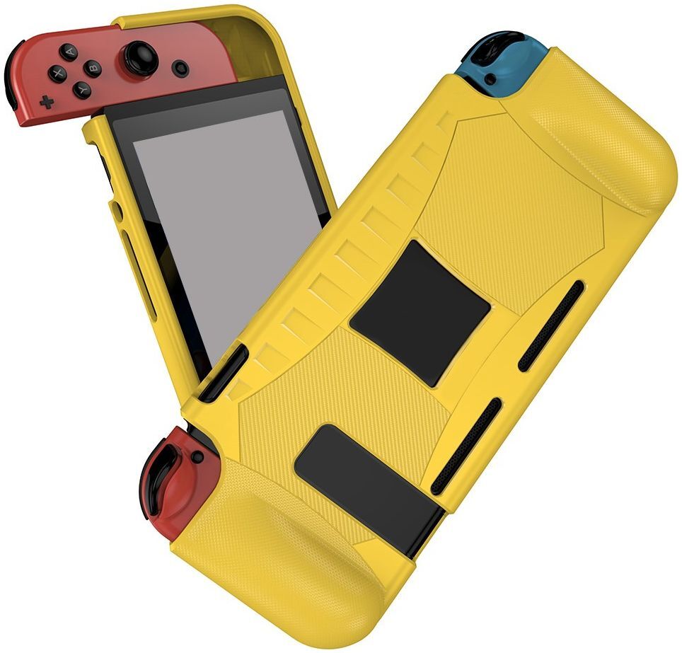 Nintendo Switch Hoesje Schokbestendig TPU Case met Kickstand Geel afbeelding 1