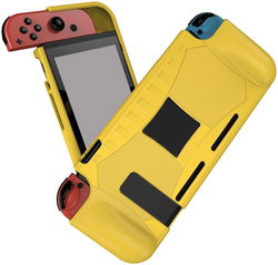 Nintendo Switch Hoesje Schokbestendig TPU Case met Kickstand Geel afbeelding