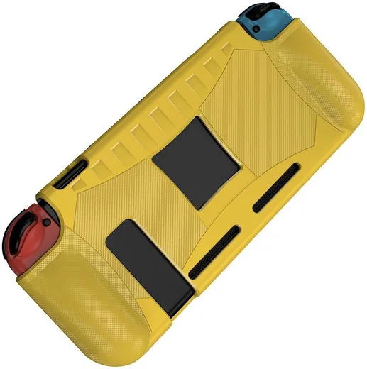 Nintendo Switch Hoesje Schokbestendig TPU Case met Kickstand Geel afbeelding 6
