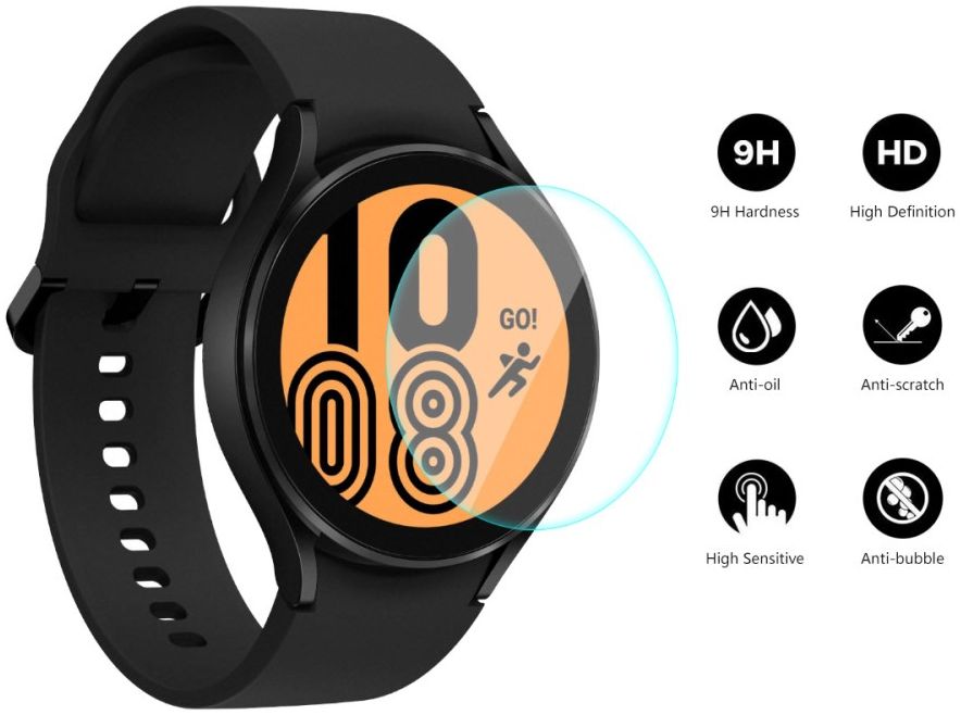 Samsung Galaxy Watch 4 40MM Screen Protector 9H - Tempered Glass 2-Pack afbeelding 3