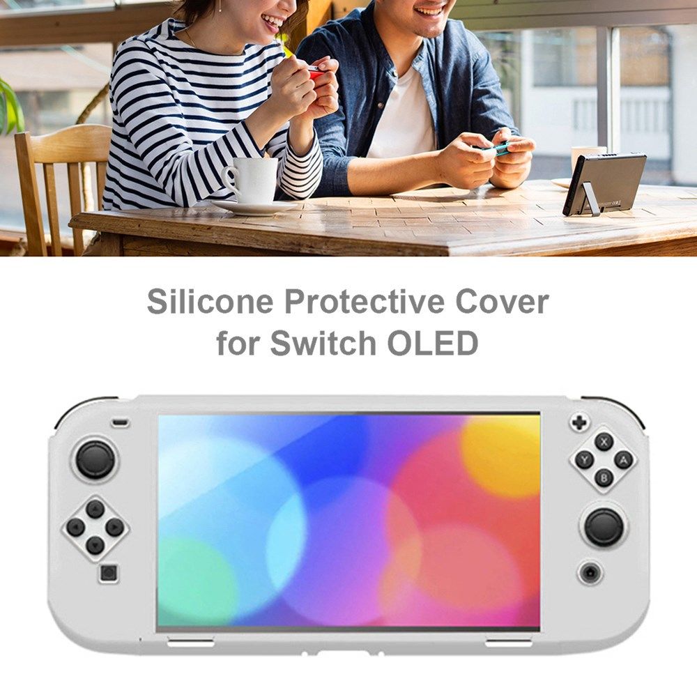 Nintendo Switch OLED Hoesje Siliconen Cover Zwart afbeelding 3