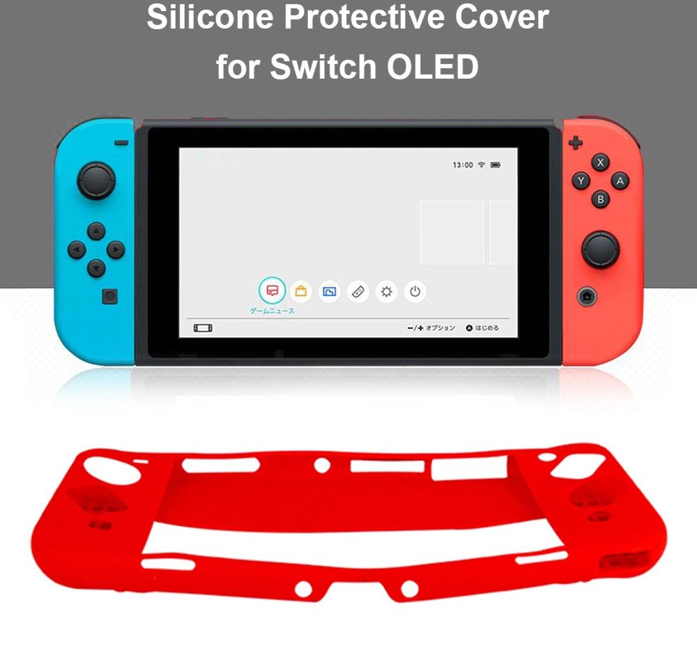 Nintendo Switch OLED Hoesje Siliconen Cover Zwart afbeelding 4