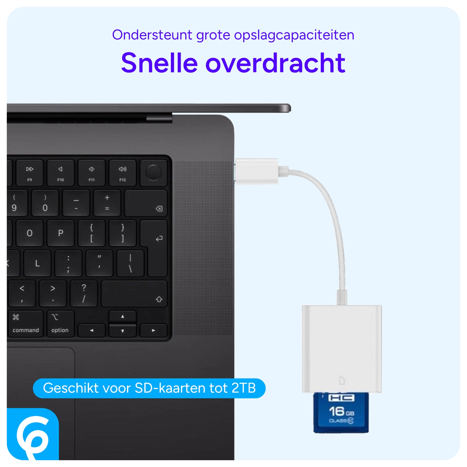 USB-C Adapter met SD-Kaartlezer voor Laptop, Tablet of Smartphone afbeelding 2