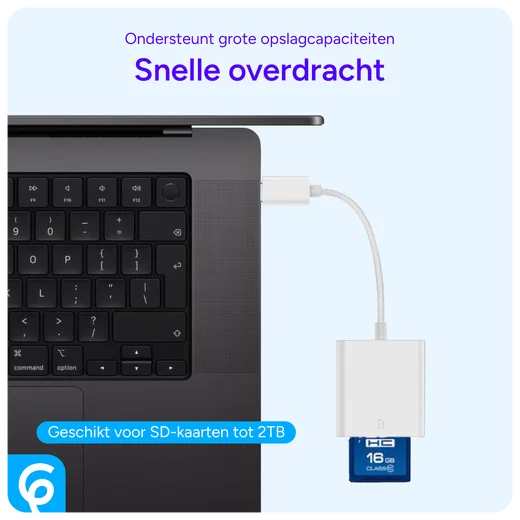 USB-C Adapter met SD-Kaartlezer voor Laptop, Tablet of Smartphone afbeelding 2