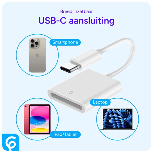 USB-C Adapter met SD-Kaartlezer voor Laptop, Tablet of Smartphone afbeelding 4