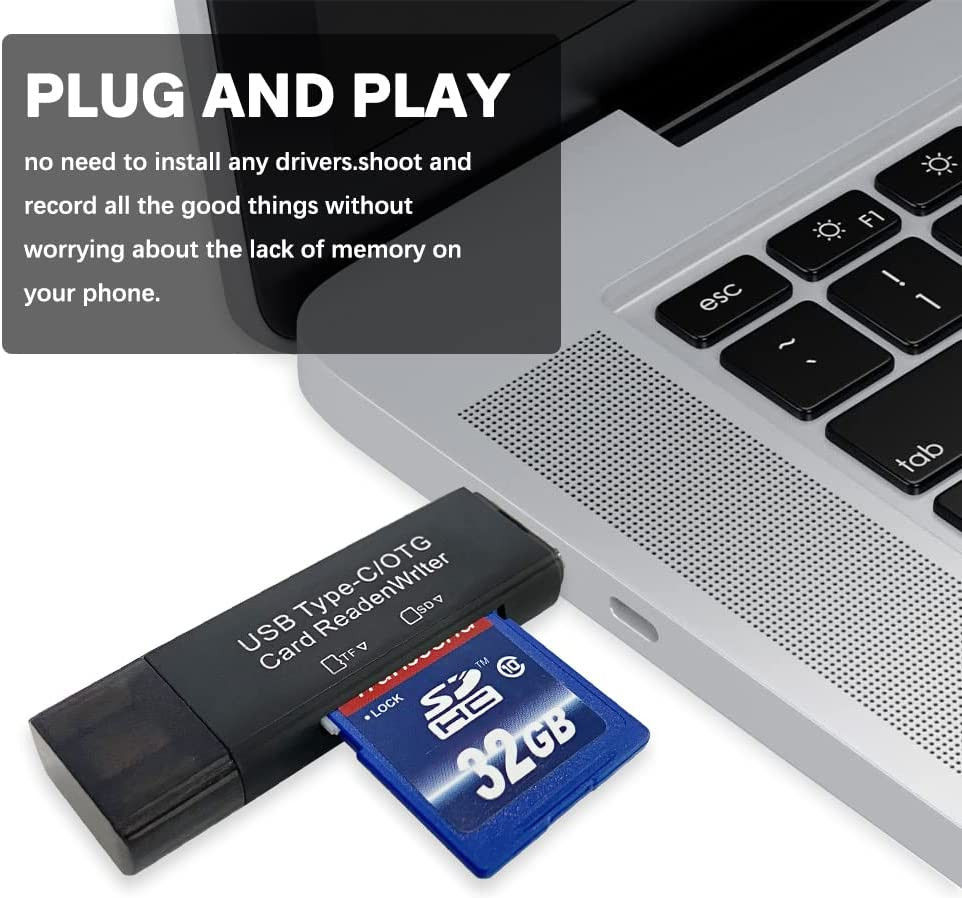 Compacte USB-C Kaartlezer Voor USB / Micro-SD / SD Kaart Wit afbeelding 2