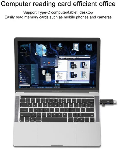 Multifunctionele 5 in 1 Kaartlezer Micro USB/USB/USB-C Zwart afbeelding 8