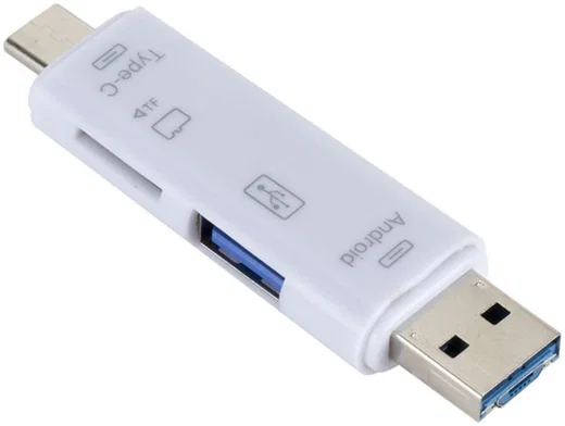 Multifunctionele 5 in 1 Kaartlezer Micro USB/USB/USB-C Wit afbeelding 1
