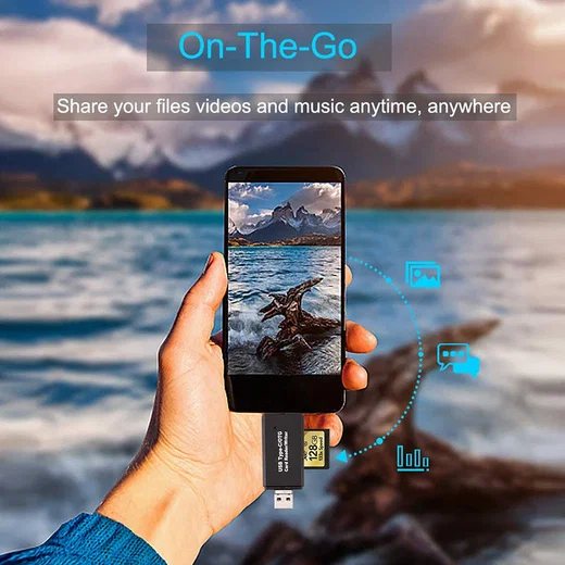 On The Go Geheugenkaartlezer USB 2.0 / MicroUSB / USB-C Cardreader afbeelding 17