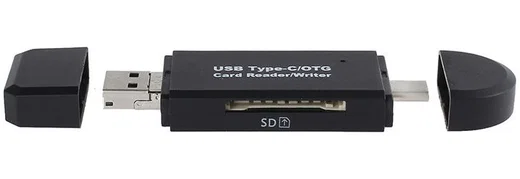 On The Go Geheugenkaartlezer USB 2.0 / MicroUSB / USB-C Cardreader afbeelding 4