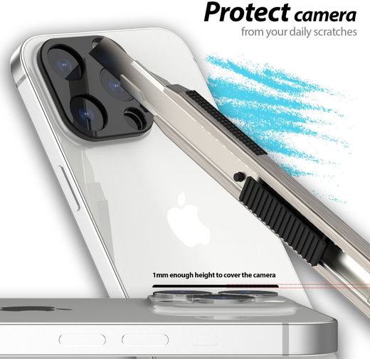 Whitestone Camera EZ Apple iPhone 13 Pro Camera Protector (2-Pack) afbeelding 6