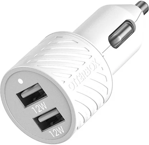 OtterBox 4.8A Dubbele USB Autolader 24W Wit afbeelding 1