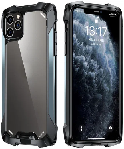 R-Just Metal Airbag Apple iPhone 13 Mini Hoesje Schokbestendig Blauw afbeelding 7
