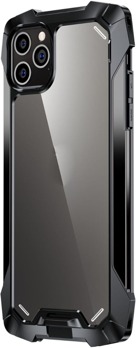 R-Just Metal Airbag Apple iPhone 13 Hoesje Schokbestendig Zwart afbeelding 1