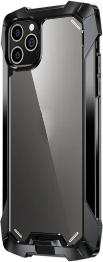 R-Just Metal Airbag Apple iPhone 13 Hoesje Schokbestendig Zwart afbeelding 1