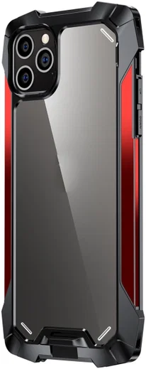 R-Just Metal Airbag Apple iPhone 13 Hoesje Schokbestendig Rood afbeelding 1