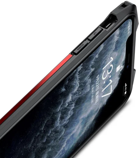 R-Just Metal Airbag Apple iPhone 13 Hoesje Schokbestendig Rood afbeelding 7
