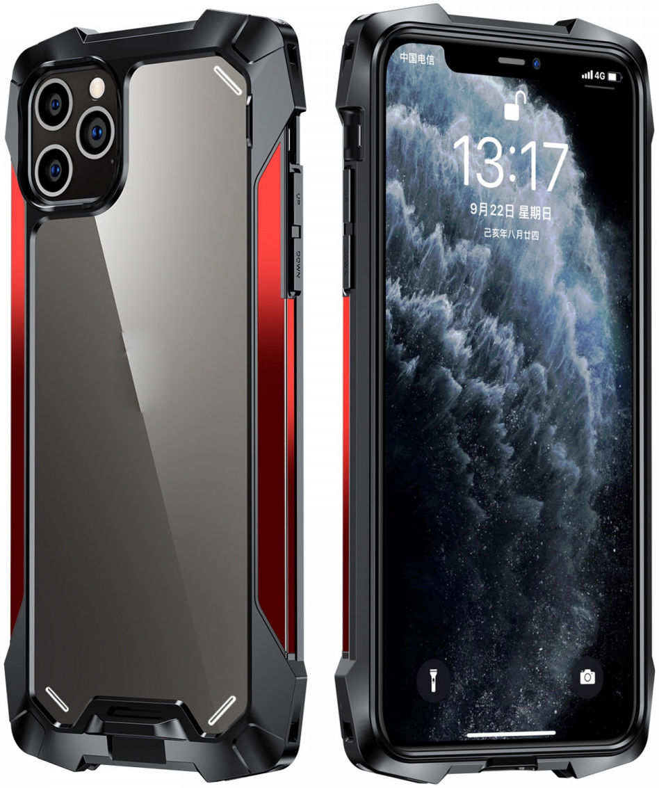 R-Just Metal Airbag Apple iPhone 13 Hoesje Schokbestendig Rood afbeelding 9