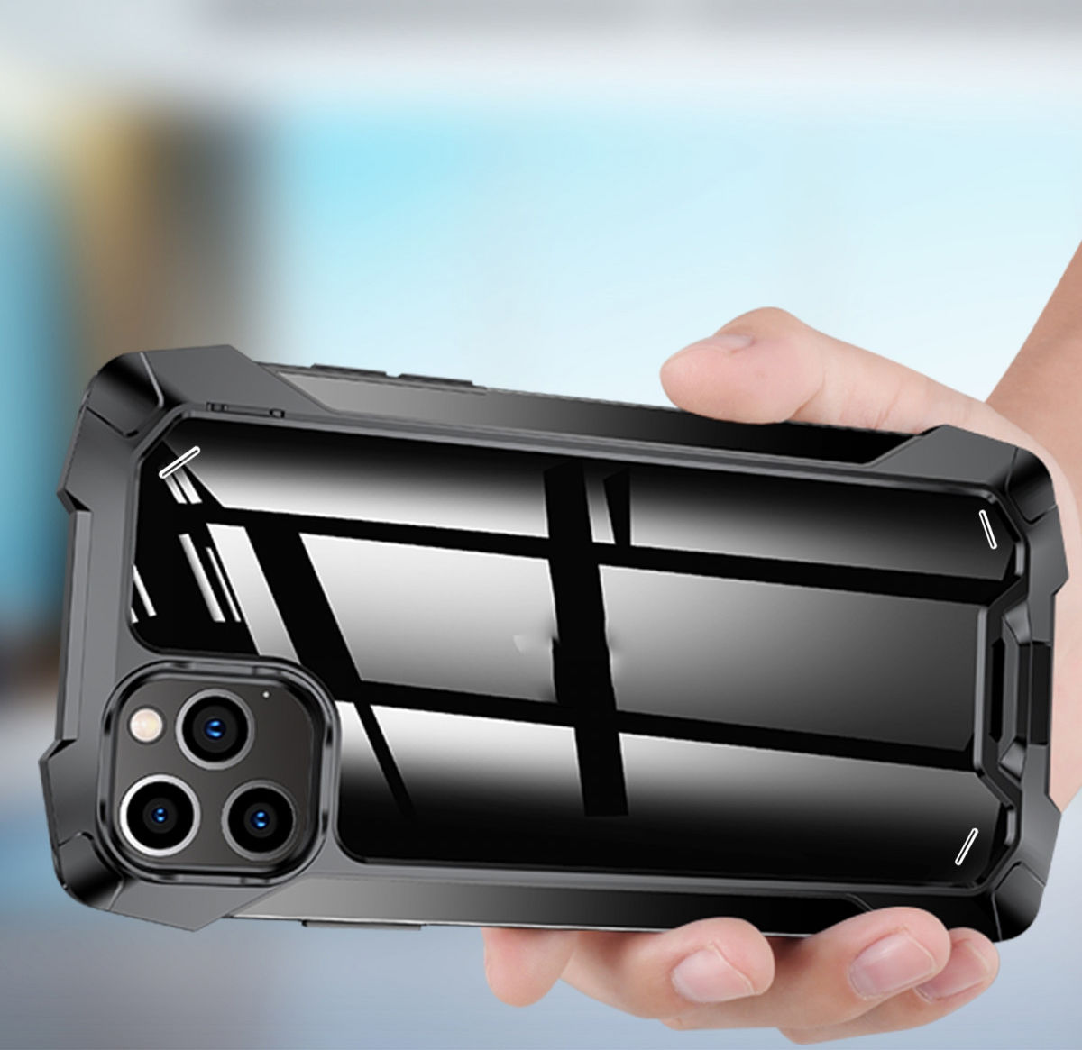 R-Just Metal Airbag Apple iPhone 13 Pro Hoesje Schokbestendig Zwart afbeelding 6