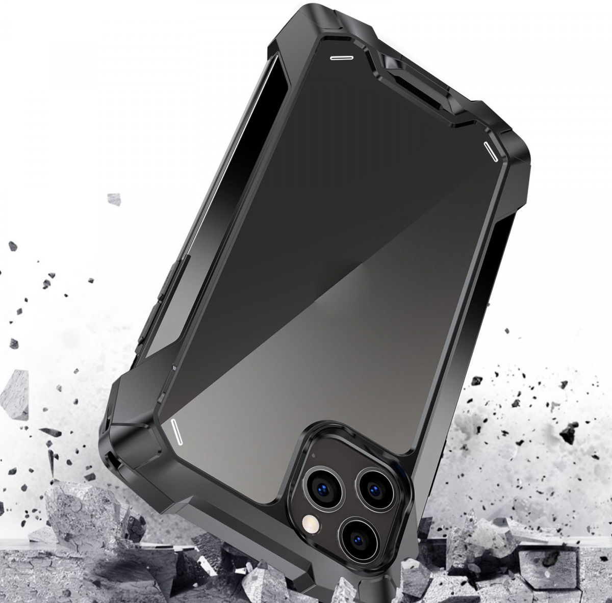 R-Just Metal Airbag iPhone 13 Pro Max Hoesje Schokbestendig Zwart afbeelding 5