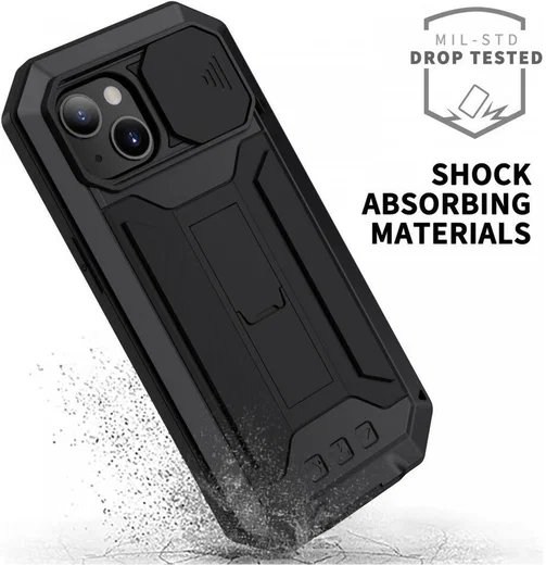 R-Just Sliding Camera Apple iPhone 13 Hoesje Waterdicht Zwart afbeelding 6
