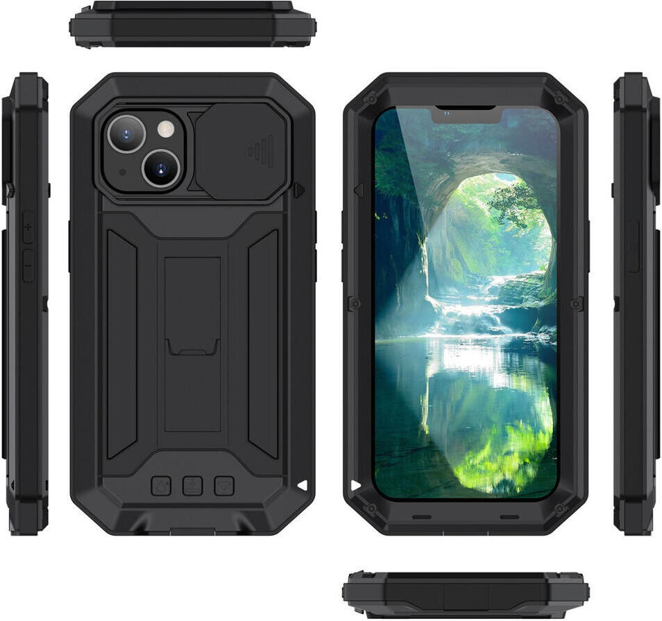 R-Just Sliding Camera Apple iPhone 13 Hoesje Waterdicht Zwart afbeelding 8