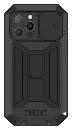 R-Just Sliding Camera Apple iPhone 13 Pro Hoesje Waterdicht Zwart afbeelding 2